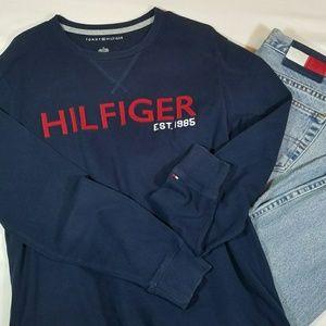 Tommy Hilfiger logo crewneck lighweight sweatshirt